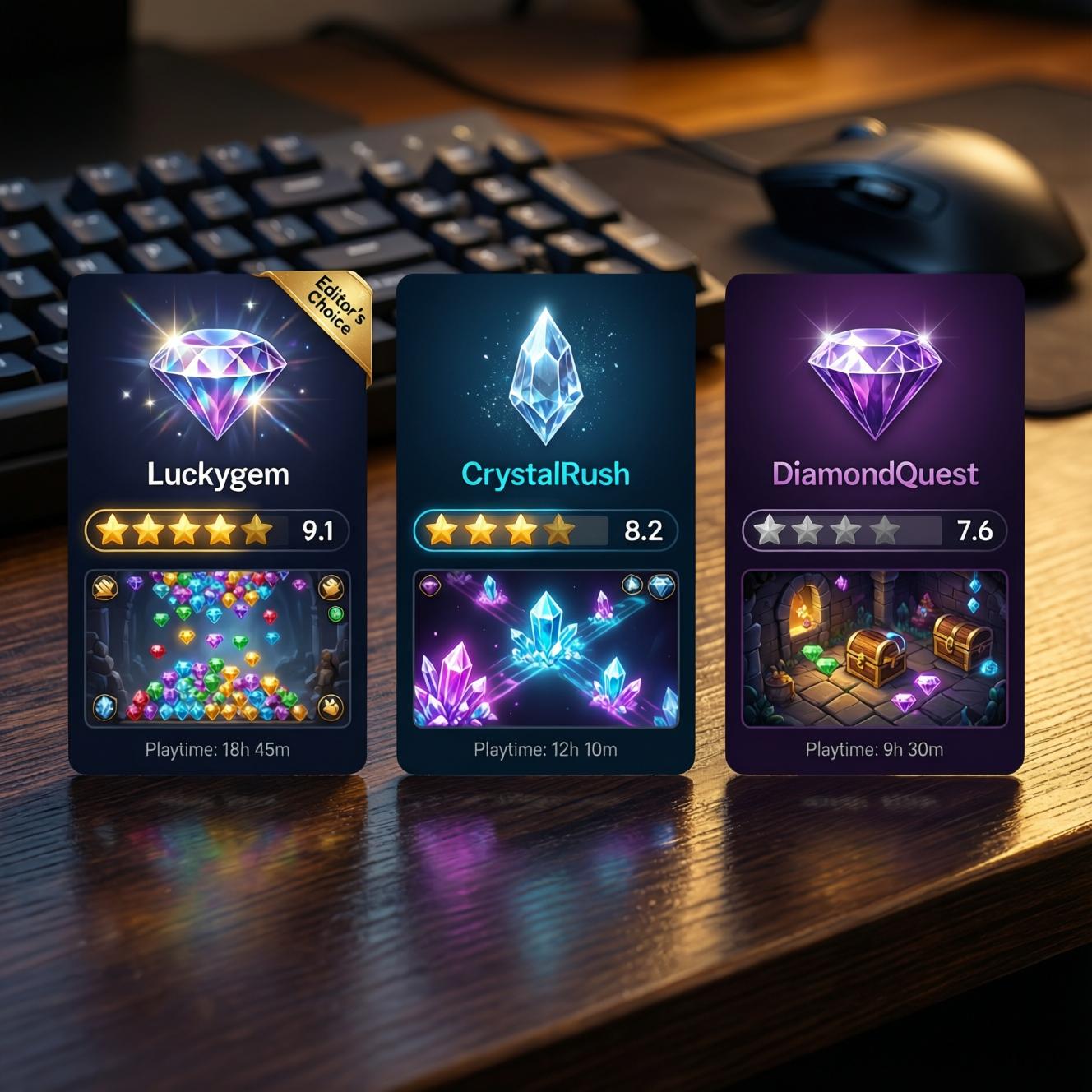 Luckygem vs CrystalRush vs DiamondQuest